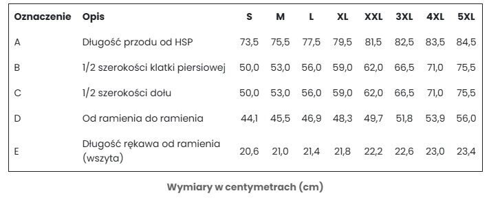 Tabela rozmiarów